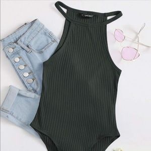 NIB dark gray casual bodysuit SHEIN M / 6